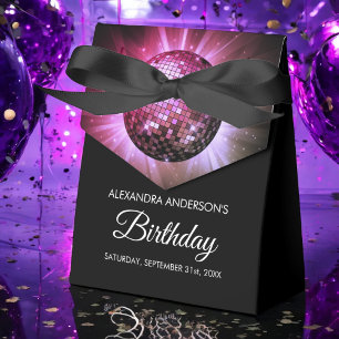 Caja Para Regalos Cualquier fiesta de cumpleaños Pink Purple Disco B