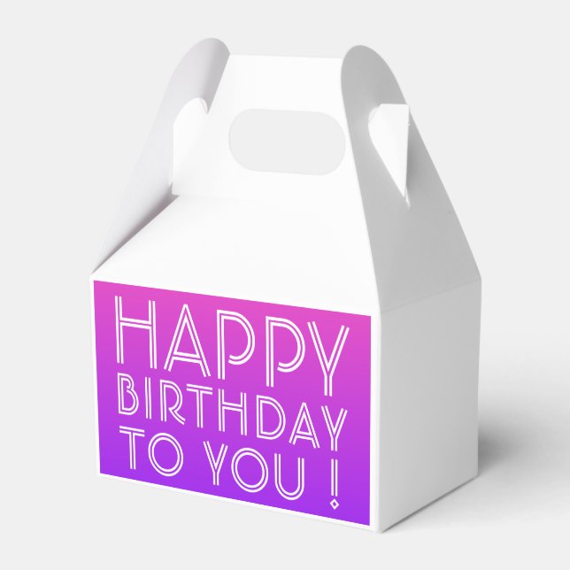 Caja Para Regalos Cualquier nombre editable Feliz Cumpleaños Pink Pu (Front Side)