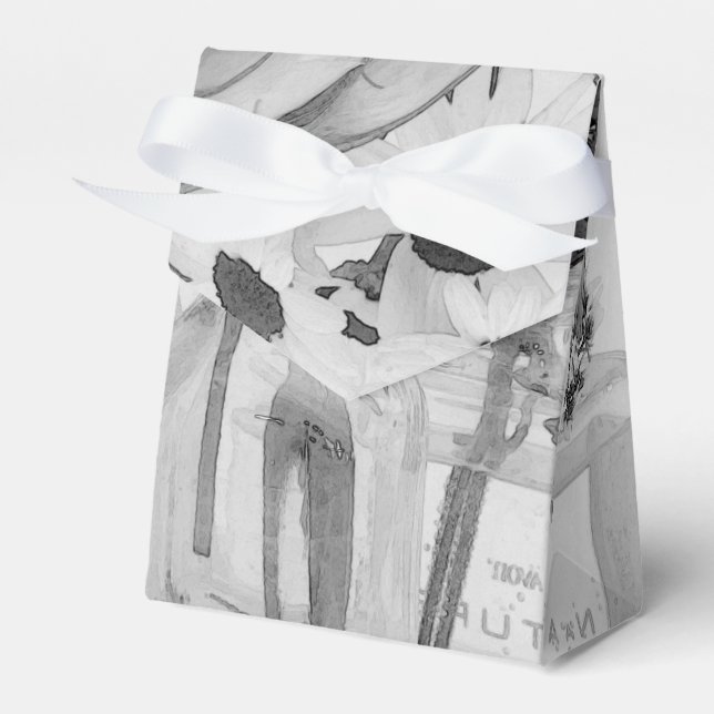 Caja Para Regalos Cuatro Botellas Y Flores Blancas (Front Side)