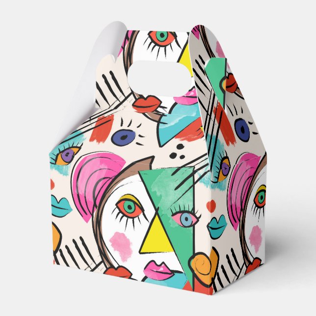 Caja Para Regalos Cubismo moderno Resumen Artsy Face Face Art (Front Side)