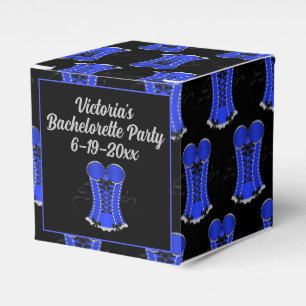 Caja Para Regalos Cubo de corsé azul coqueto