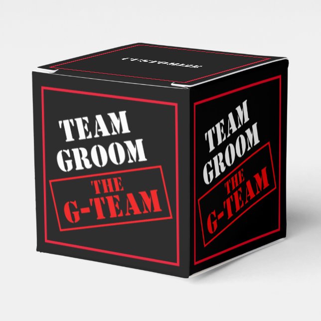 Caja Para Regalos Cubo de Groom para el equipo de G-Team (Costado Anverso)