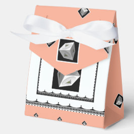 Caja Para Regalos Cubo pirámide blanco negro