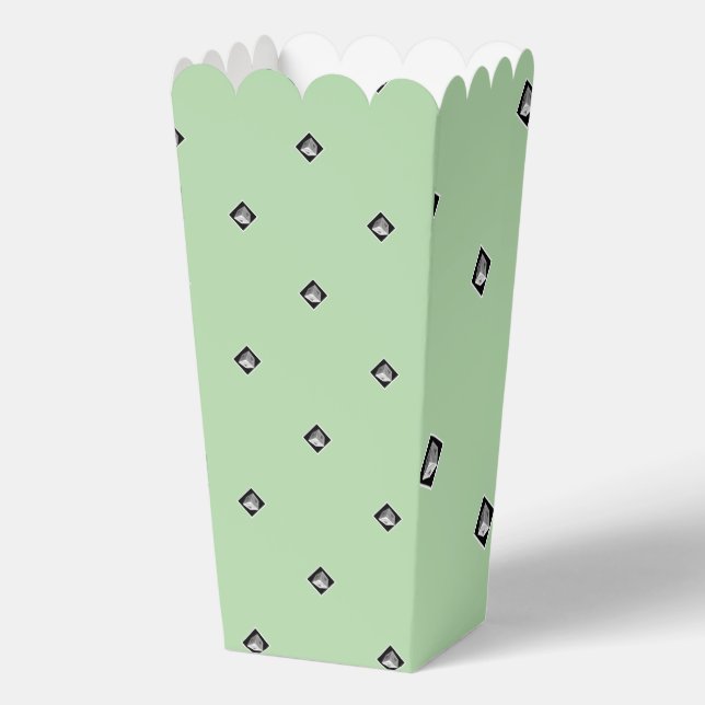 Caja Para Regalos Cubo pirámide repita color verde (Anverso)