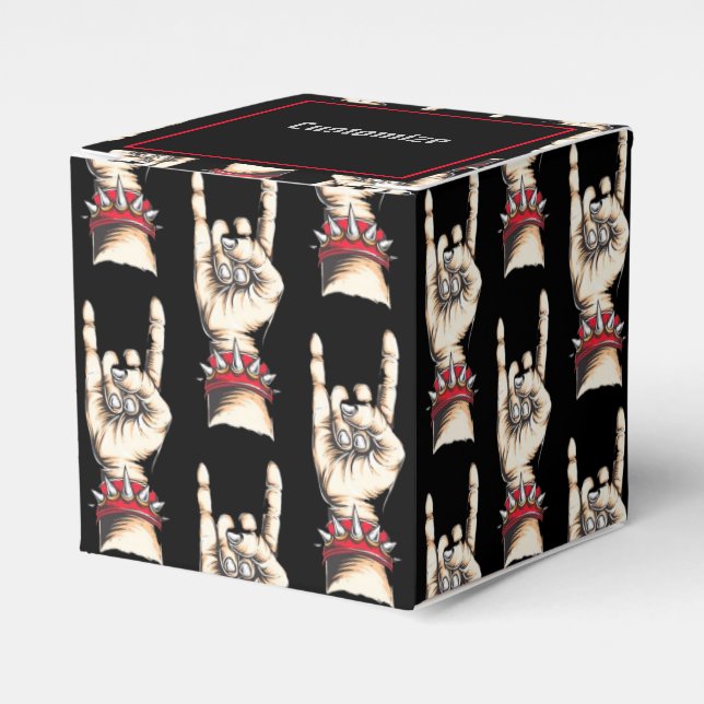 Caja Para Regalos Cuernos negros personalizados hacia arriba (Costado Anverso)