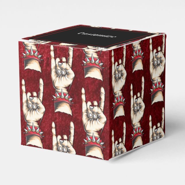 Caja Para Regalos Cuernos rojos personalizados (Costado Anverso)