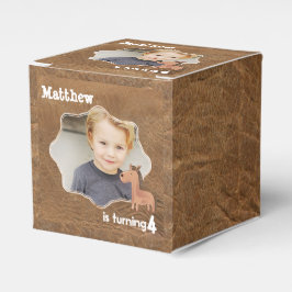 Caja Para Regalos Cuero de vaca con foto de caballo