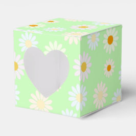 Caja Para Regalos Cuidada acuarela colorido Daisy Pattern Green