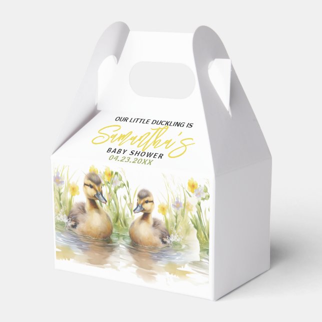 Caja Para Regalos Cuidada acuarela Duck Baby Boy Shower (Reverso)