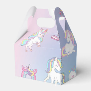 Caja Para Regalos Cuidada acuarela pastel Unicornio Arcoiris Donut