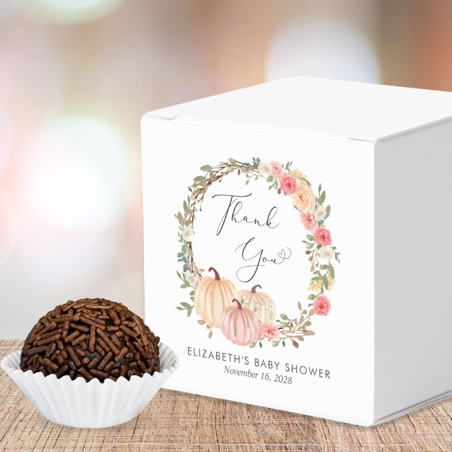 Caja Para Regalos Cuidada Calabaza Floral Bebé Ducha Gracias (Subido por el creador)