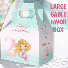 Caja Para Regalos Cuidada Pequeña Sirena Cabello de rubia rosado Gab