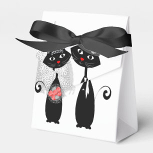 Caja Para Regalos Cuidados Gatos Hipster Novia Y Groom Purrfect!
