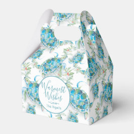 Caja Para Regalos Cuidados Navidades acuarela tortuga marina