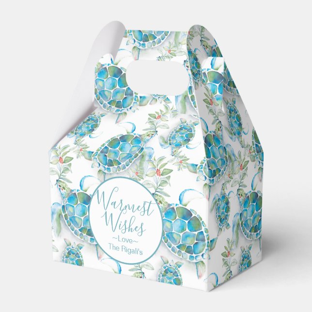 Caja Para Regalos Cuidados Navidades acuarela tortuga marina (Front Side)