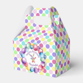 Caja Para Regalos Cuidados puntos de polka y conejo acuático colorid