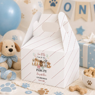 Caja Para Regalos Cumpleaños 1º   Fiesta de Cachorros para Niño
