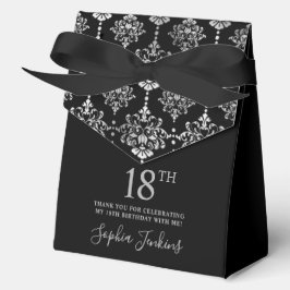Caja Para Regalos Cumpleaños 18 Plata Elegante Agradecimiento