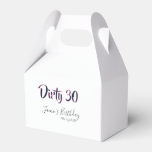 Caja Para Regalos Cumpleaños 30 sucio nombre fecha rosa gris calig
