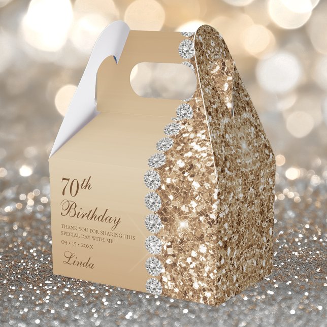 Caja Para Regalos Cumpleaños 70 Elegante en Oro (Subido por el creador)