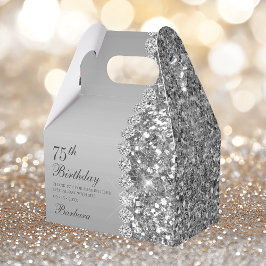 Caja Para Regalos Cumpleaños 75 Elegante Plata