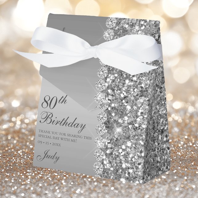 Caja Para Regalos Cumpleaños 80 Elegante Plata (Subido por el creador)