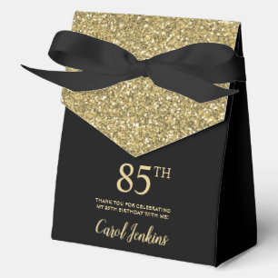 Caja Para Regalos Cumpleaños 85 Cumpleaños Negro Oro Brillante Agrad