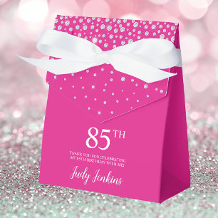 Caja Para Regalos Cumpleaños 85 Feliz Rosa Brillante Agradecimiento
