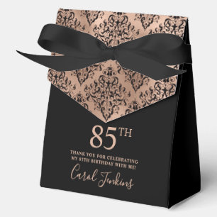 Caja Para Regalos Cumpleaños 85 Rosa Oro Damask Gracias