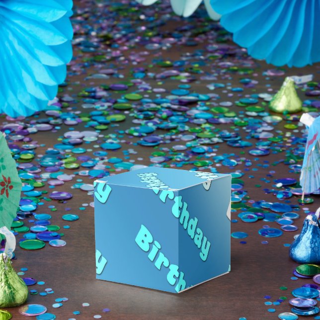 Caja Para Regalos Cumpleaños (azul claro) (Fiesta)