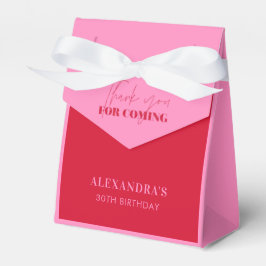 Caja Para Regalos Cumpleaños Chic Rosa Rojo Brillante Gracias