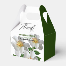 Caja Para Regalos Cumpleaños con flor blanca
