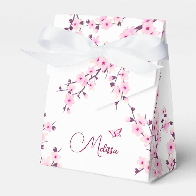 Caja Para Regalos Cumpleaños con nombre Flor de Cerezo  (Front Side)