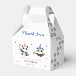 Caja Para Regalos Cumpleaños conjunto de niño y niña Panda 