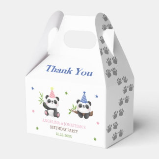 Caja Para Regalos Cumpleaños conjunto de niño y niña Panda 