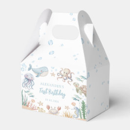 Caja Para Regalos Cumpleaños de Animales Marinos Bajo El Mar