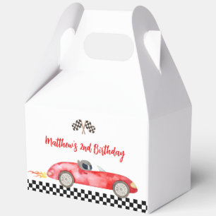 Caja Para Regalos Cumpleaños de autos modernos de raza roja