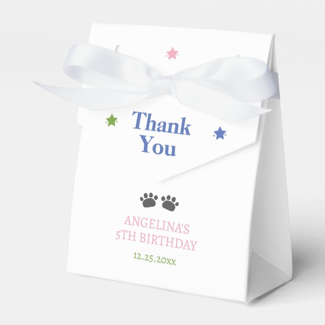 Caja Para Regalos Cumpleaños de bambú de oso panda lindo  (Front Side)