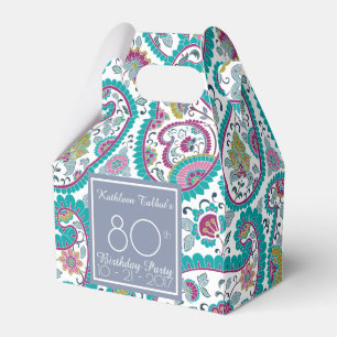 Caja Para Regalos Cumpleaños de Boteh Paisley del persa el 80.o le