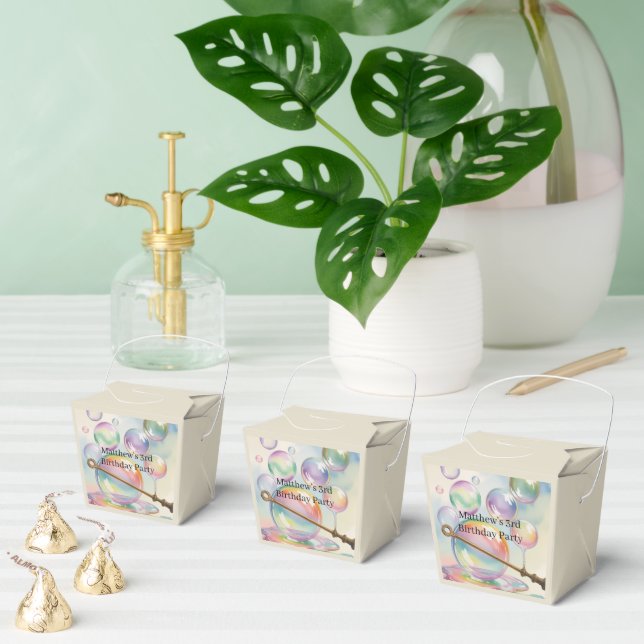 Caja Para Regalos Cumpleaños de Burbujas de Arcoíris Pastel (Múltiple)