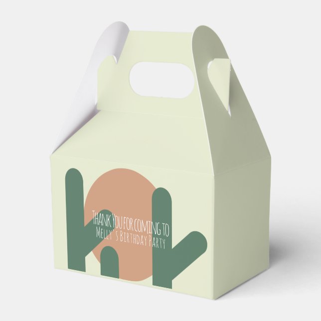 Caja Para Regalos Cumpleaños de Cactus Moderno Agradecimiento (Front Side)
