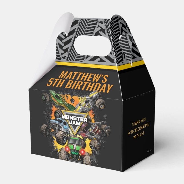 Caja Para Regalos Cumpleaños de camiones Monster Jam (Front Side)