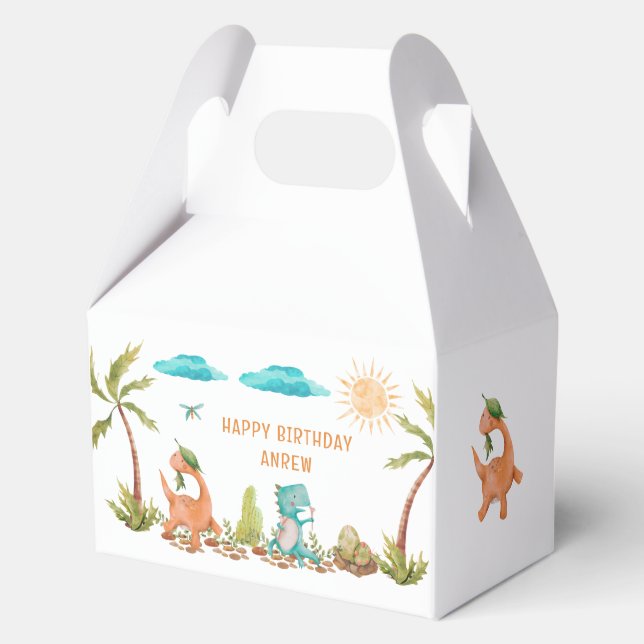 Caja Para Regalos Cumpleaños de Dinosaur (Anverso)