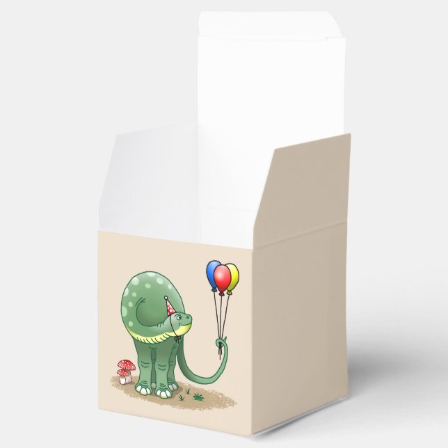 Caja Para Regalos Cumpleaños de dinosaurio con globos (Abierto)