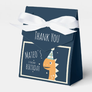 Caja Para Regalos Cumpleaños de Dinosaurio Naranja Agradecimiento Fi