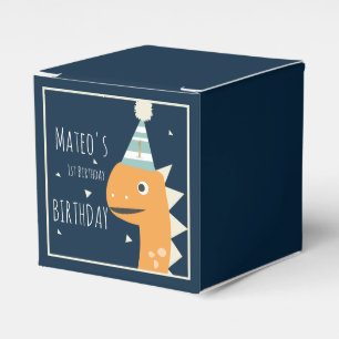 Caja Para Regalos Cumpleaños de Dinosaurio Naranja Agradecimiento Fi