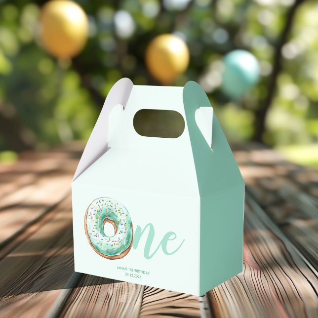 Caja Para Regalos Cumpleaños de Donut Verde (Subido por el creador)