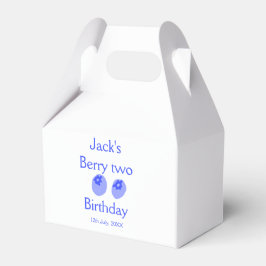 Caja Para Regalos Cumpleaños de dos años de bayas azul añadir nombre