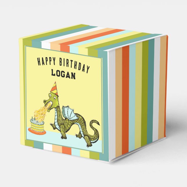 Caja Para Regalos Cumpleaños de Dragón (Reverso Costado)