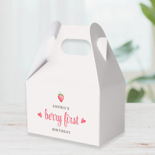 Caja Para Regalos Cumpleaños de Fresa con Acuarela